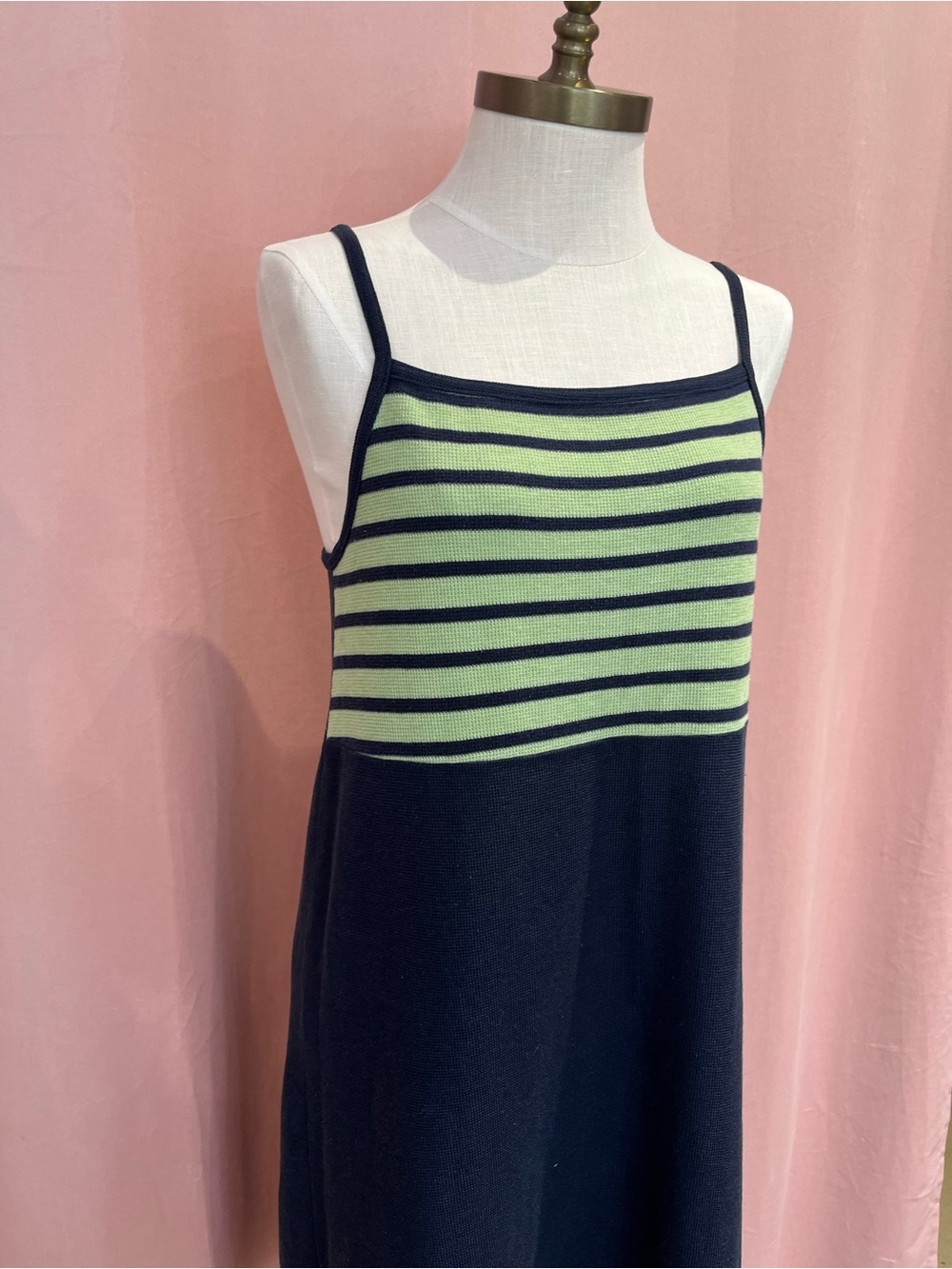 Vintage La Picardie Navy and Mint stripped sundress. Size M - Picture 3 of 6